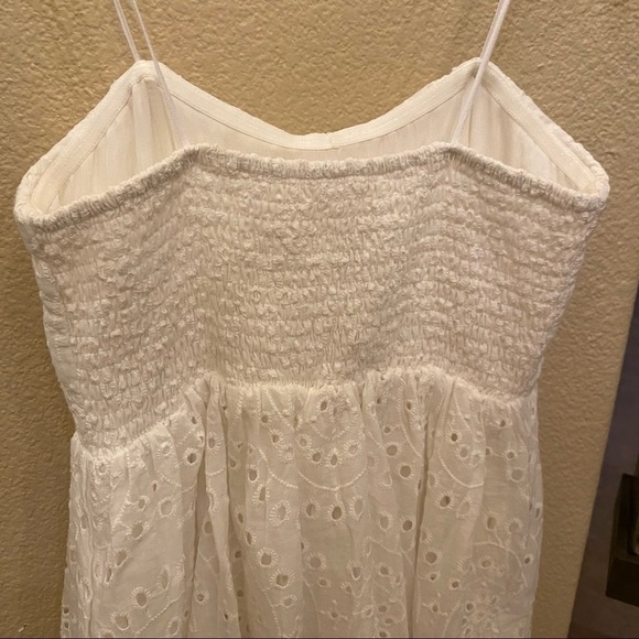 NWT~MUSTARD SEED White Eyelet Spaghetti Strap Summer Dress Size Small - Picture 6 of 10